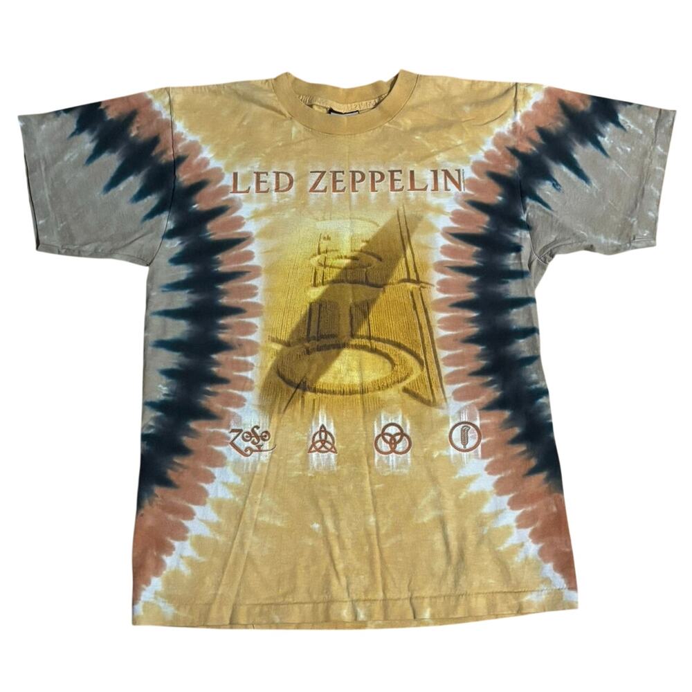 Vintage 2003 Liquid Blue Size M Led Zeppelin Band Tee T Shirt Tie Dye USA Made